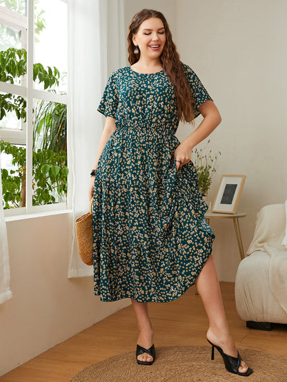 Summer Plus Size Women Floral Printed Dresses