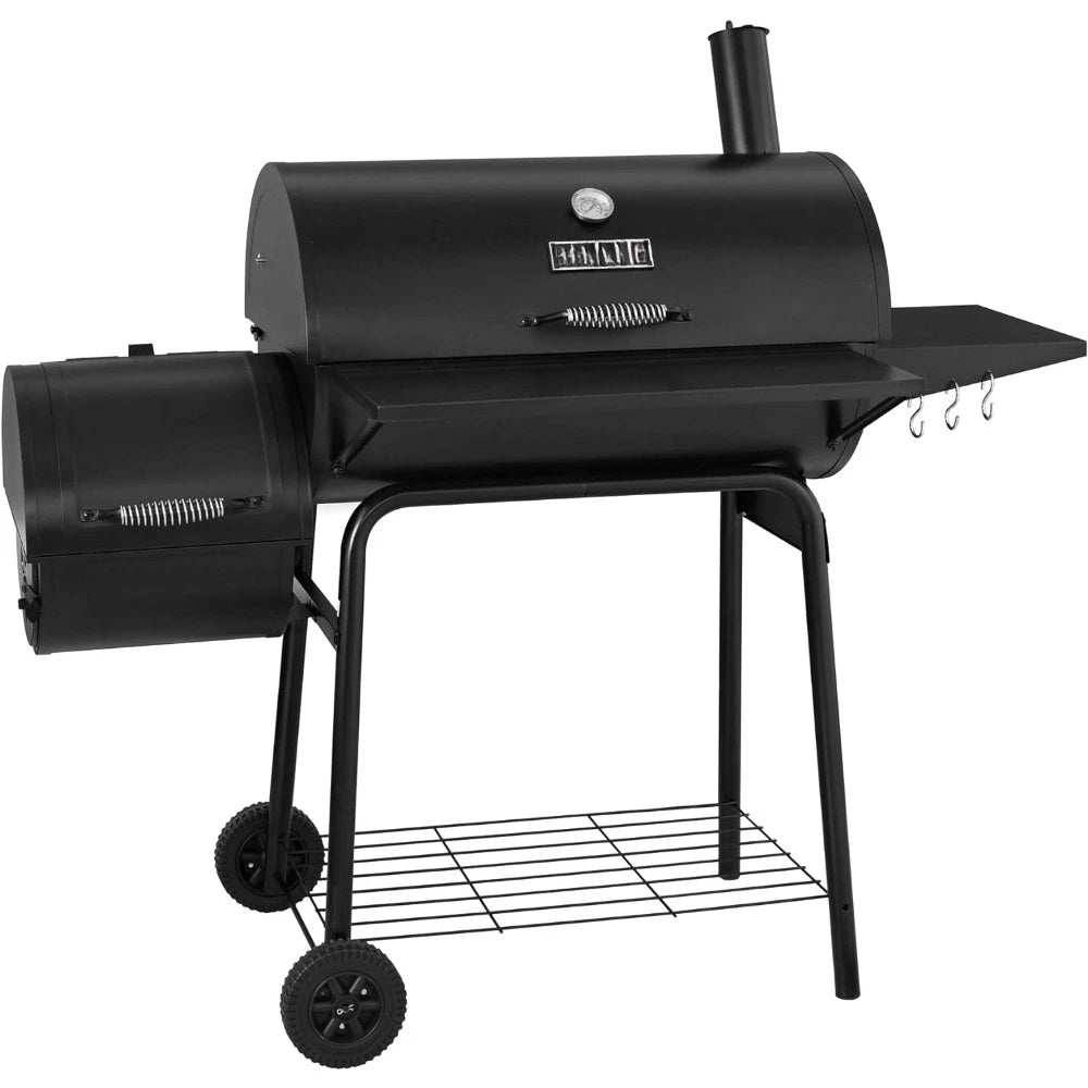 Outdoor BBQ Charcoal Grill with Offset Smoker