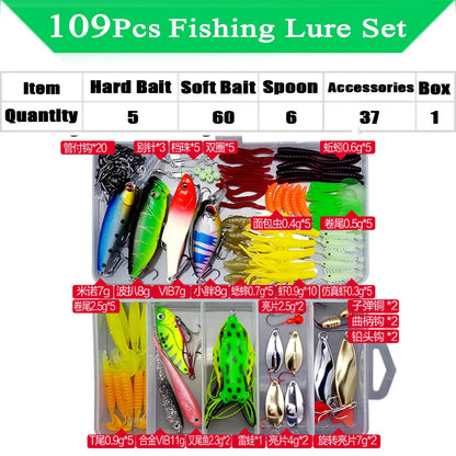 Fishing Lure Kit with Tackle Box