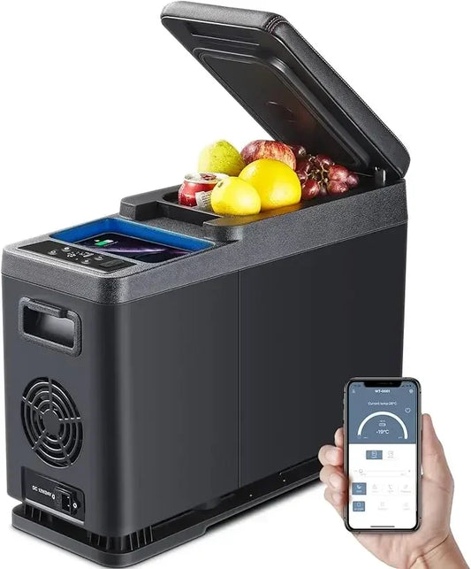 Car Refrigerator Cooler, 16 Quart (15L) Small Car Fridge, Portable Freezer(-4℉~68℉), Portable Refrigerator Cooler