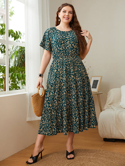 Summer Plus Size Women Floral Printed Dresses